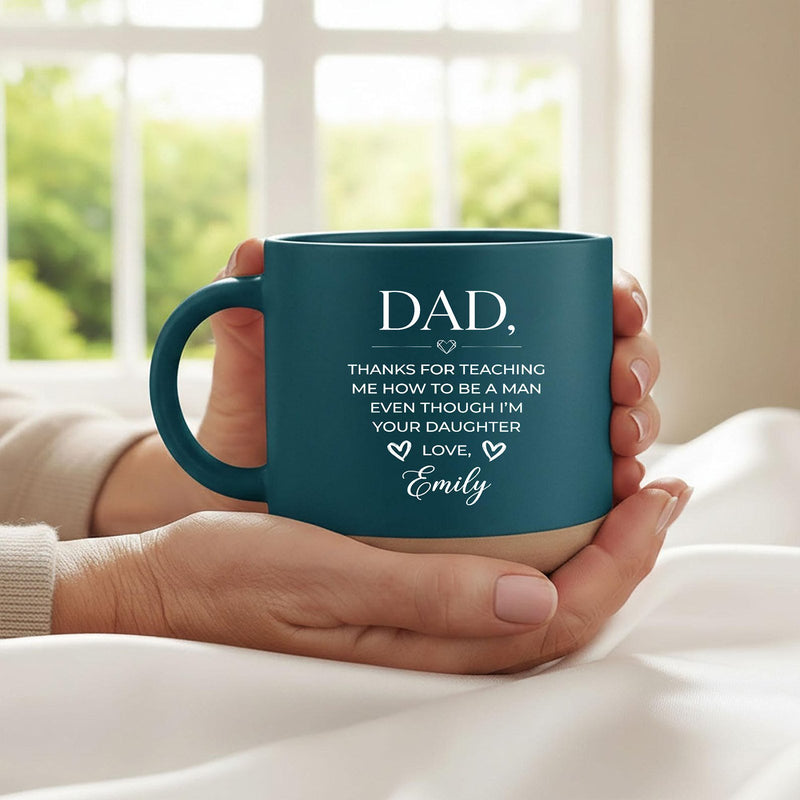 Matte Papa Tasse mit Foto als Linienzeichnung