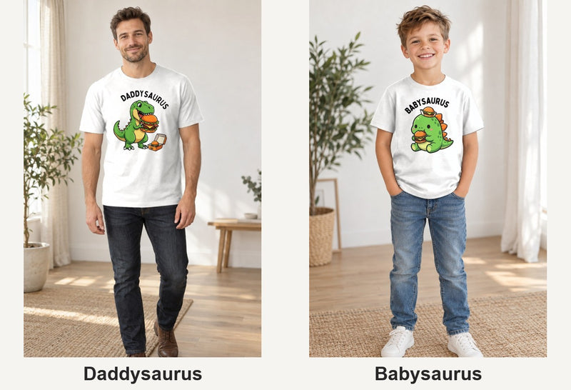 Vatertag Shirt „Daddysaurus“ & „Babysaurus“