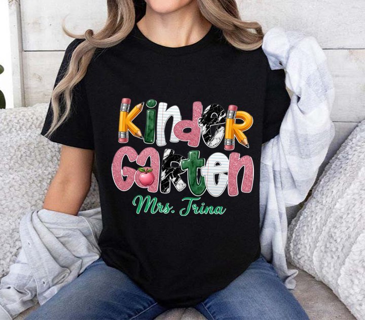 Erzieherin-Shirt „Kindergarten“ personalisiert mit Namen
