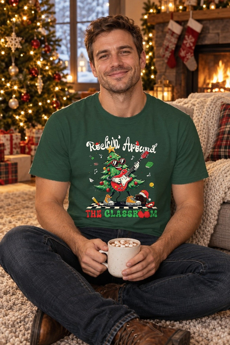 Lehrer Weihnachtspullover „Rockin' Around the Classroom“
