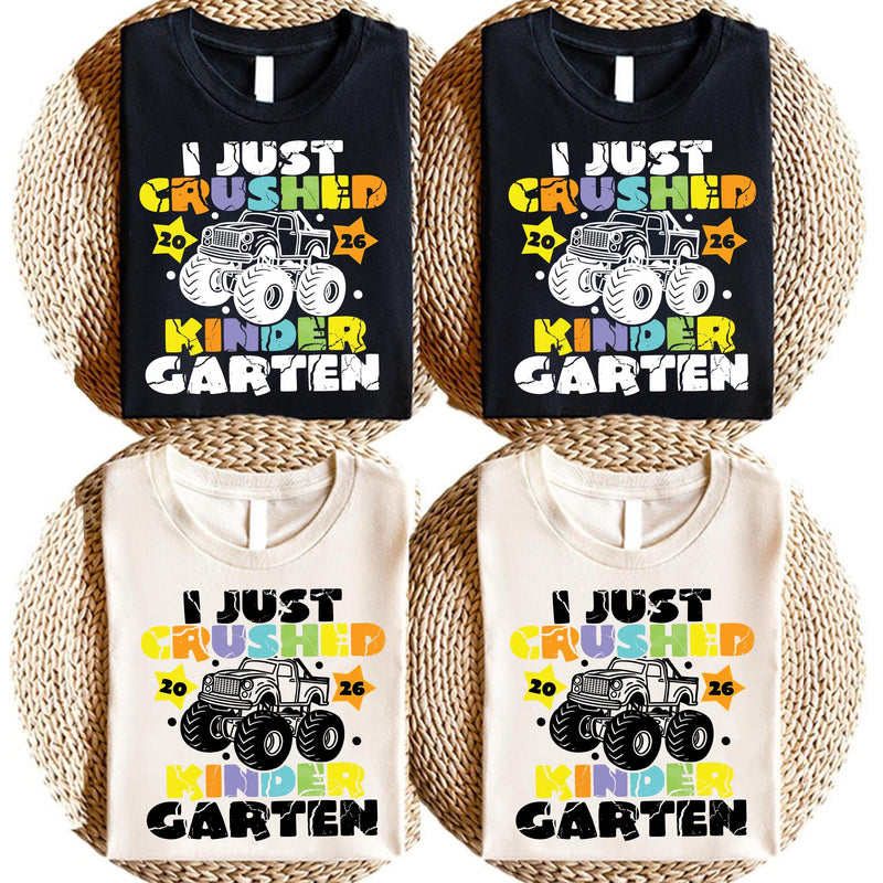 Einschulung Shirt Monster Truck „I Just Crushed Kindergarten 2026“