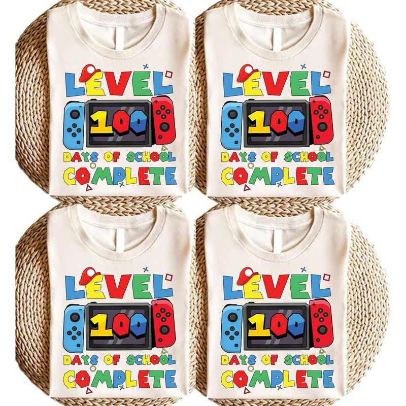 Gamer-Schulshirt „Level 100 Days of School Complete“