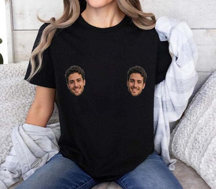JGA-Shirt mit Gesicht des Bräutigams
