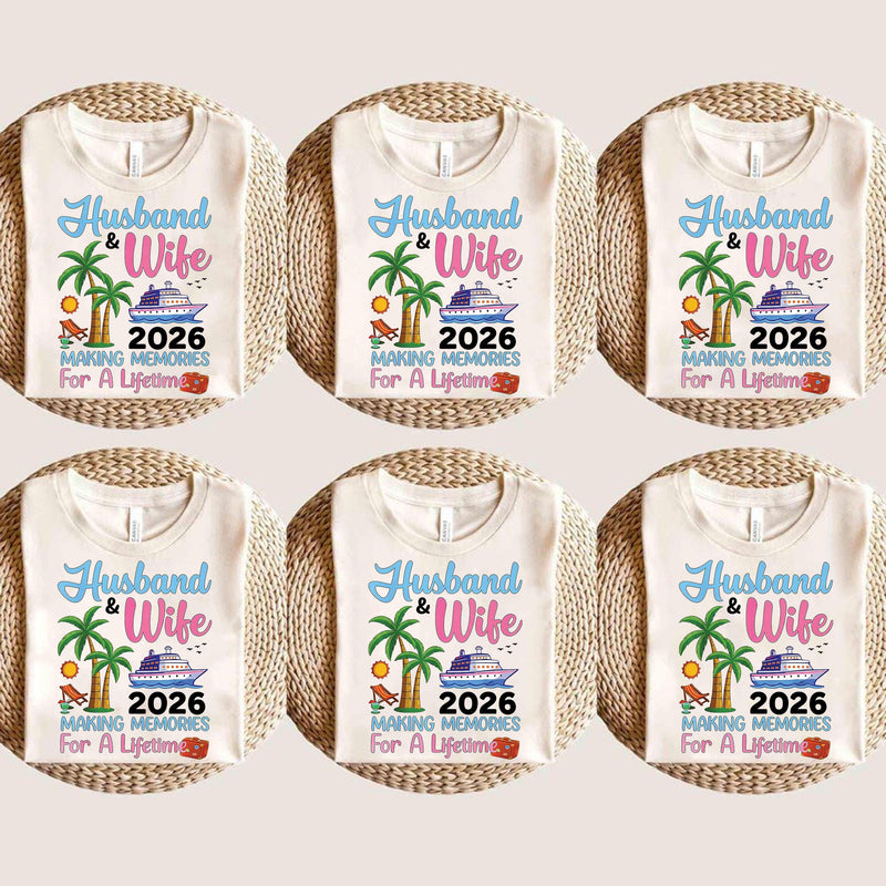 Kreuzfahrt Shirt für Paare „Husband & Wife 2026 – Making Memories for a …“