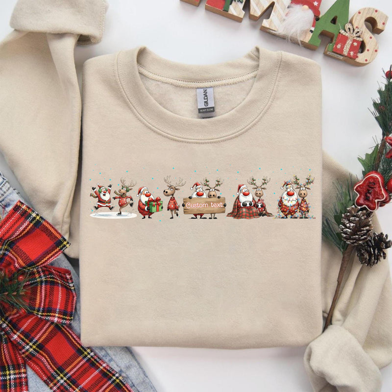 Weihnachtspullover Rentier & Weihnachtsmann