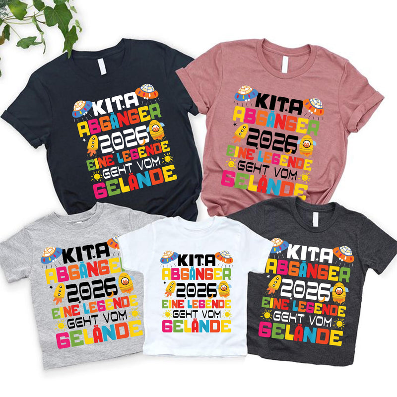 Kita-Abgänger-Shirt 2026 „Eine Legende geht vom Gelände“ mit Aliens, UFOs und …