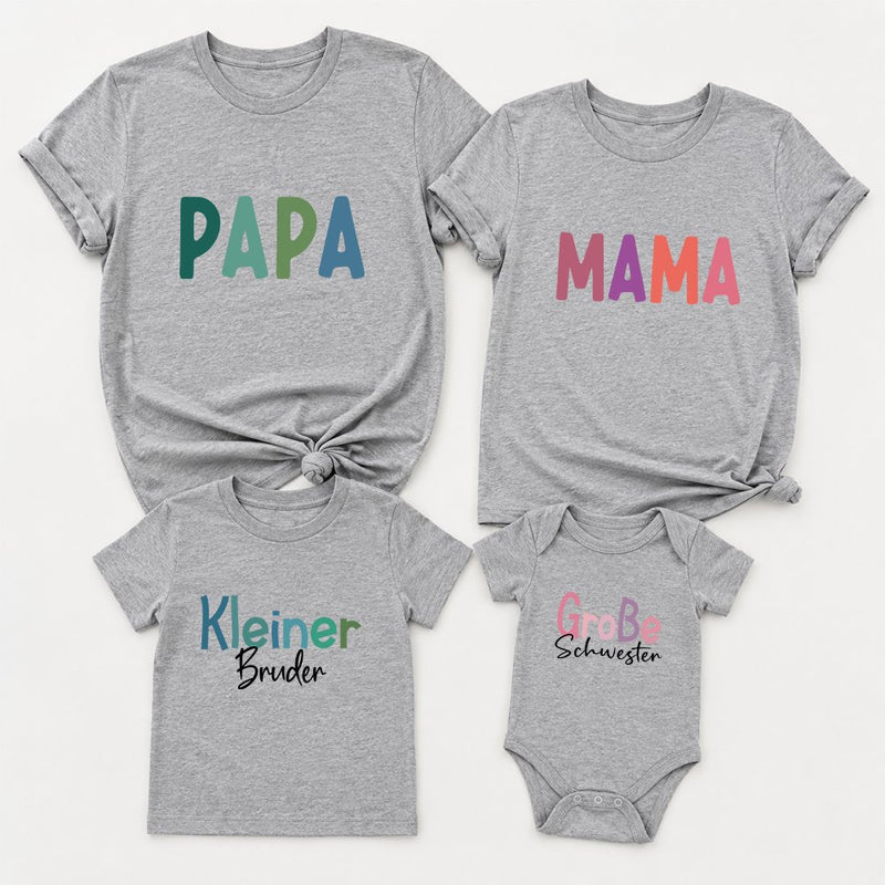 Familien Partnerlook T-Shirt mit Wunschtext