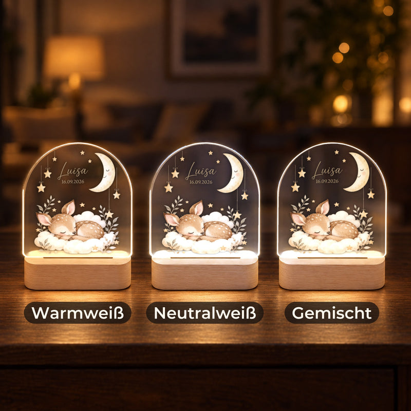 Personalisiertes Nachtlicht mit Namen und Datum