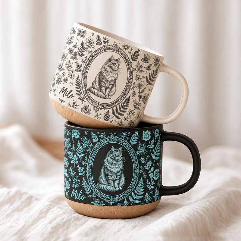 Katzen-Tasse personalisiert mit Porträt nach Foto und Namen