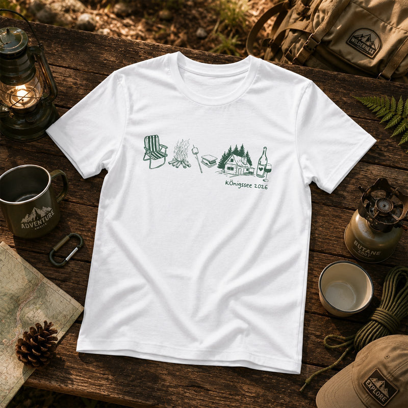 Camping Shirt personalisiert mit Ort und Jahr