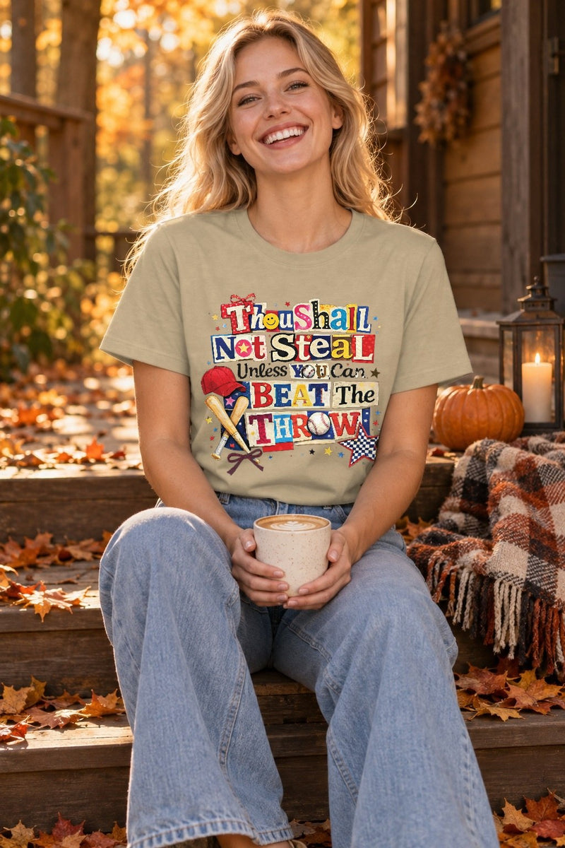 Baseball Shirt „Thou shall not steal unless you can beat the throw“