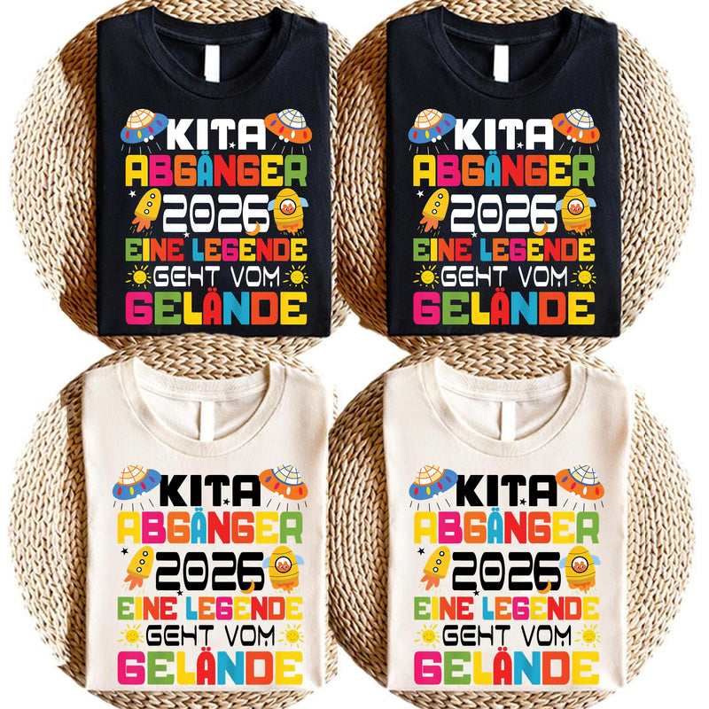 Kita-Abgänger-Shirt 2026 „Eine Legende geht vom Gelände“ mit Aliens, UFOs und …
