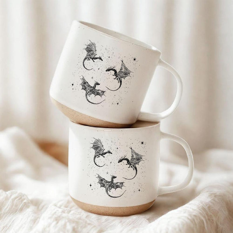 Fantasy-Tasse mit Drachen im Sternenstaub