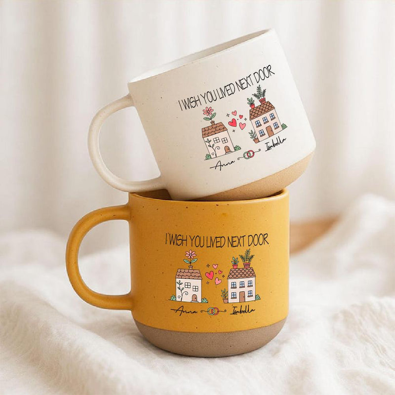 Freundschaftstasse „I Wish You Lived Next Door“ mit zwei Häuschen