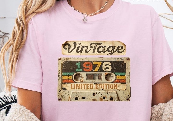 Geburtstags T-Shirt „Vintage 1976 – Limited Edition“ mit Wunschjahr