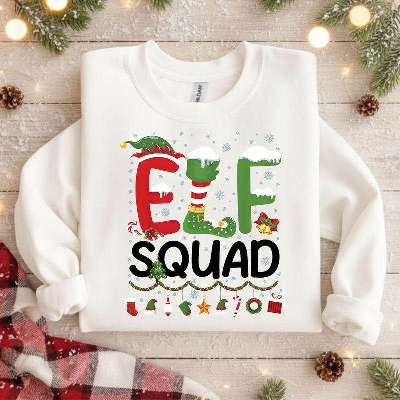Weihnachtspullover Familie „Elf Squad“