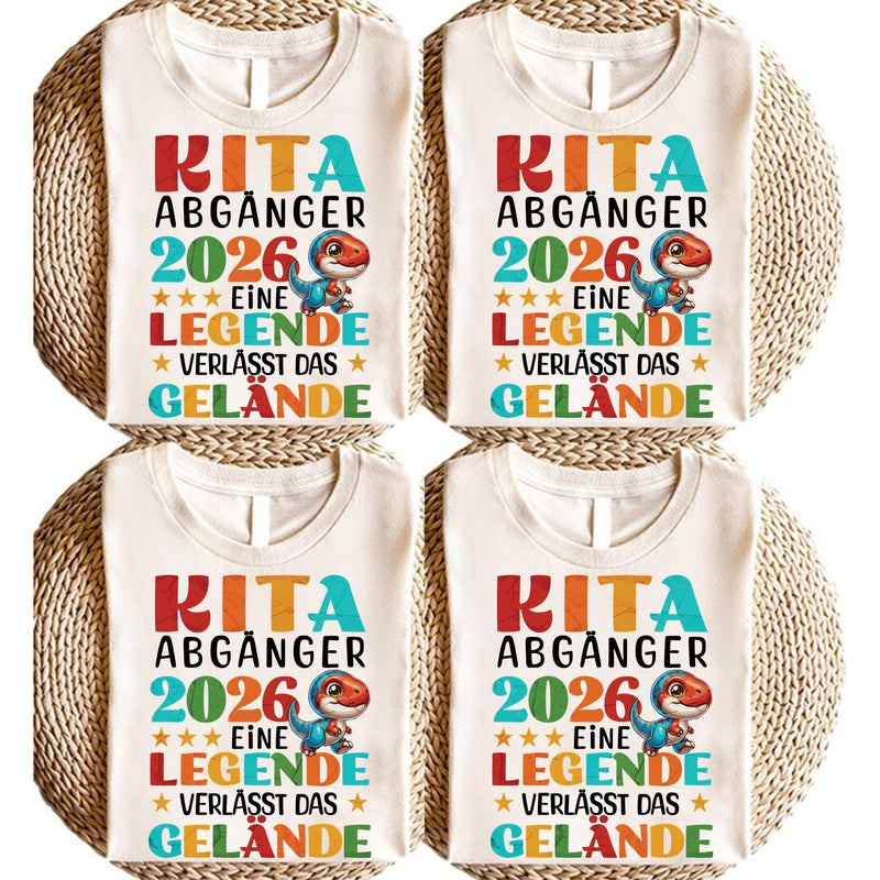 Kita-Abgänger-Shirt 2026 mit Dino „Eine Legende verlässt das Gelände“