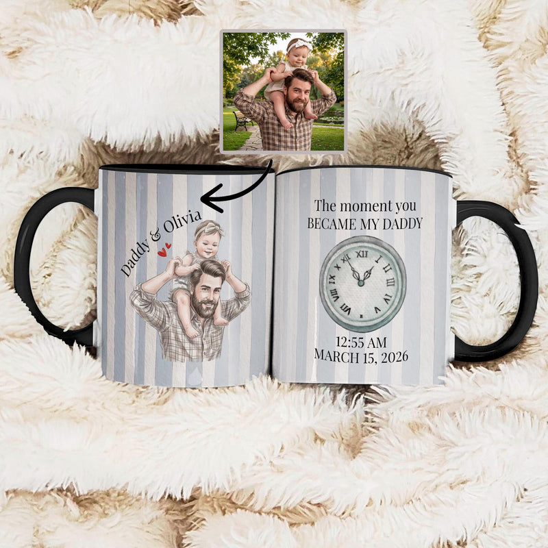 Personalisierte Foto-Tasse für Papa „The moment you became my Daddy“