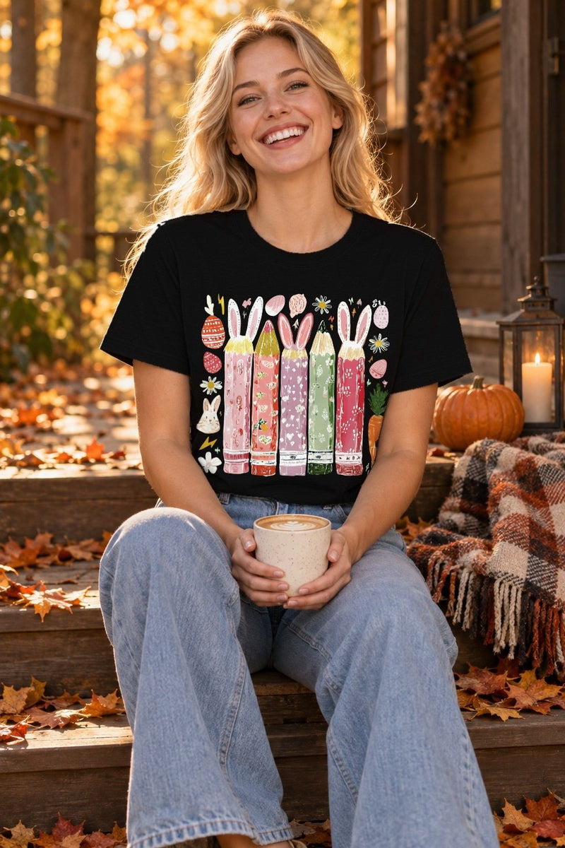 Lehrer Oster T-Shirt Buntstifte