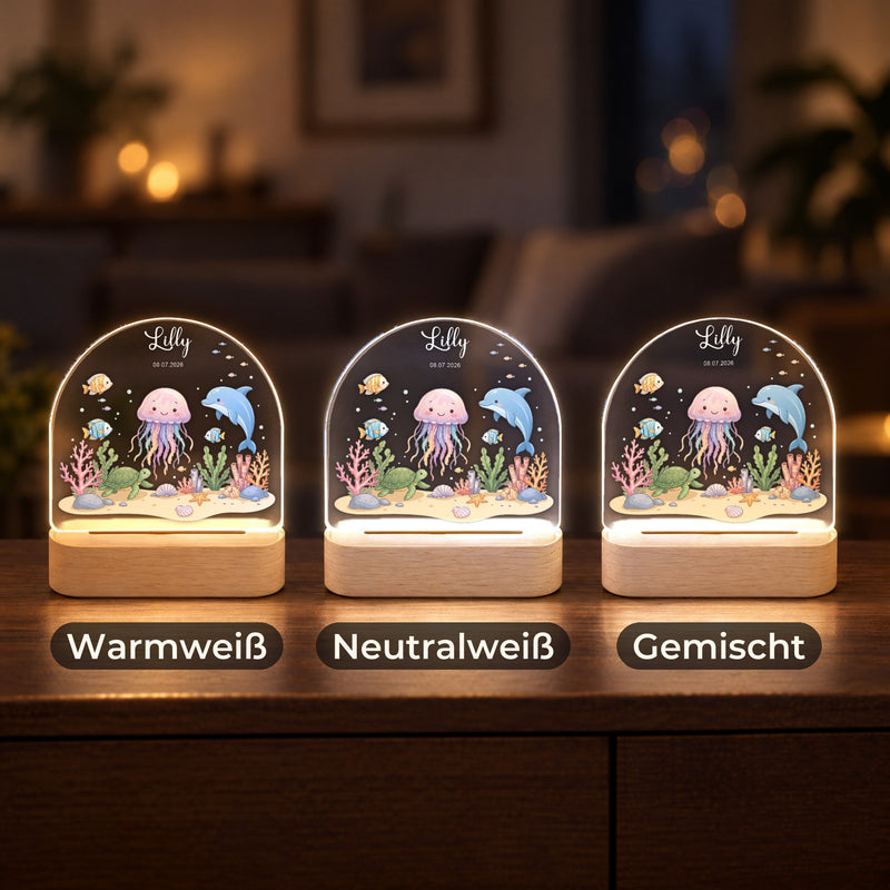 Nachtlicht Meerestiere mit Namen