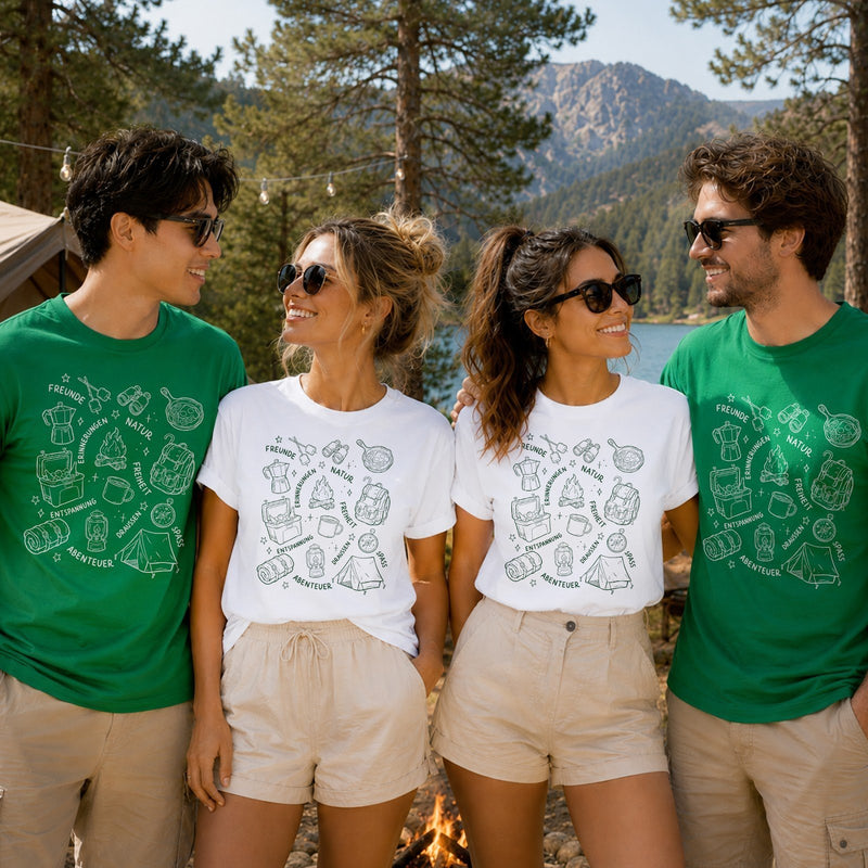 Camping T-Shirt mit Lagerfeuer