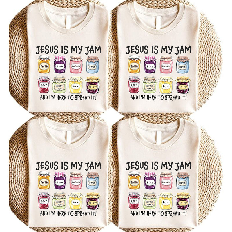 Christliches T-Shirt „Jesus is my Jam – and I'm here to spread it!“