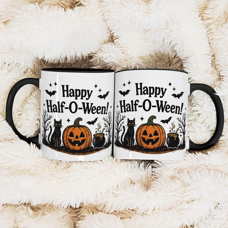 Halloween-Tasse „Happy Half-O-Ween!“