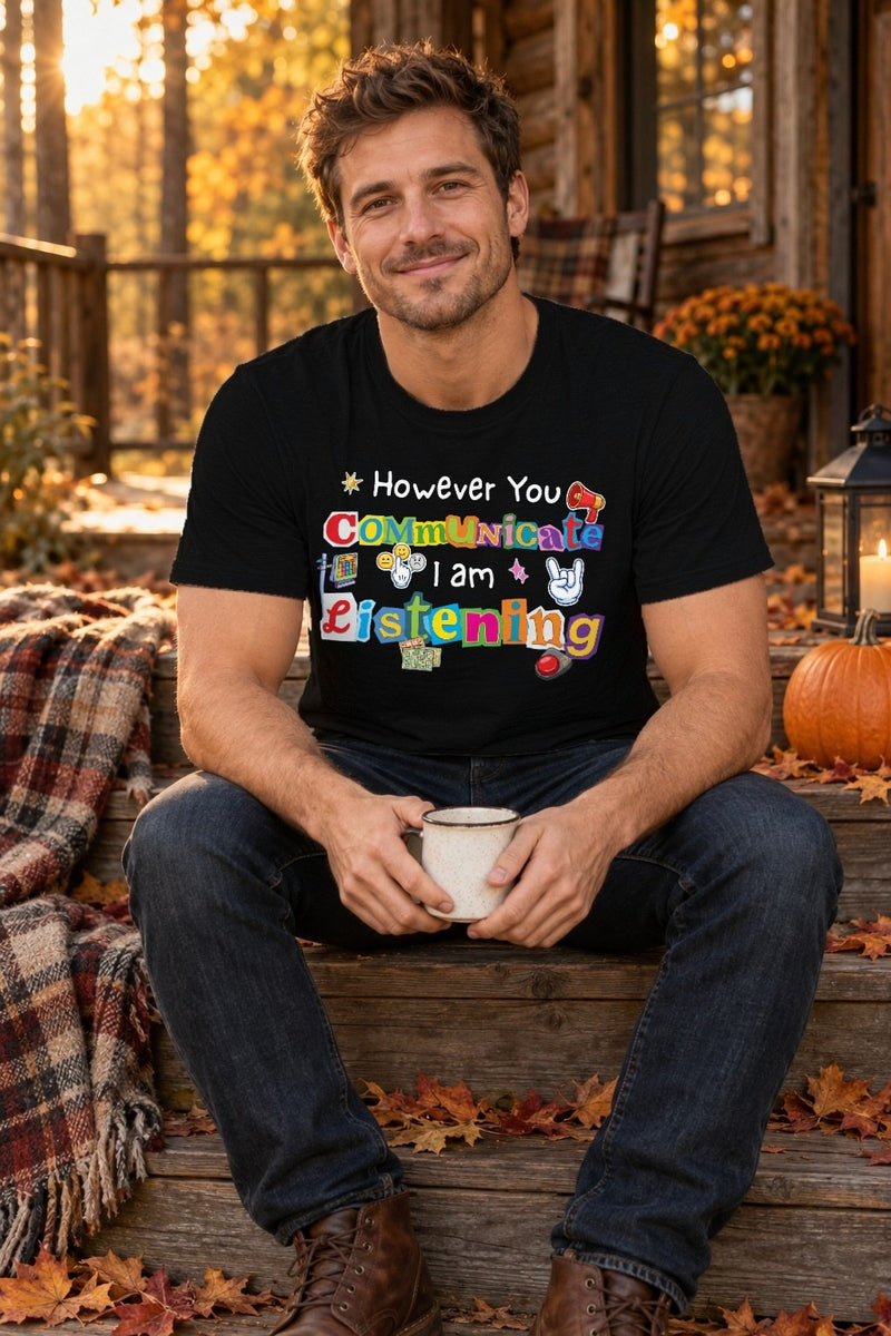 Förderschule T-Shirt „However you communicate, I am listening“