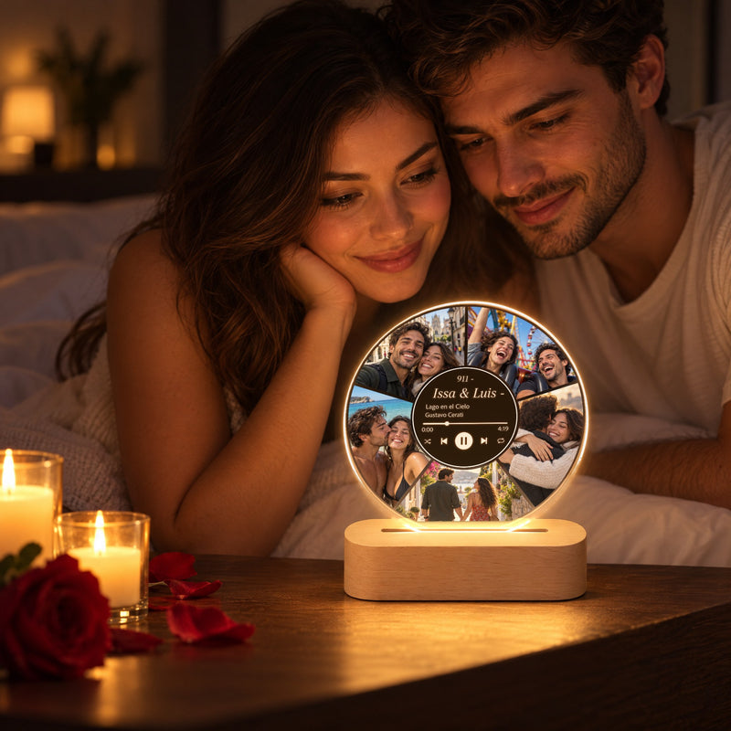 Personalisierte Foto-Lampe mit eurem Lied