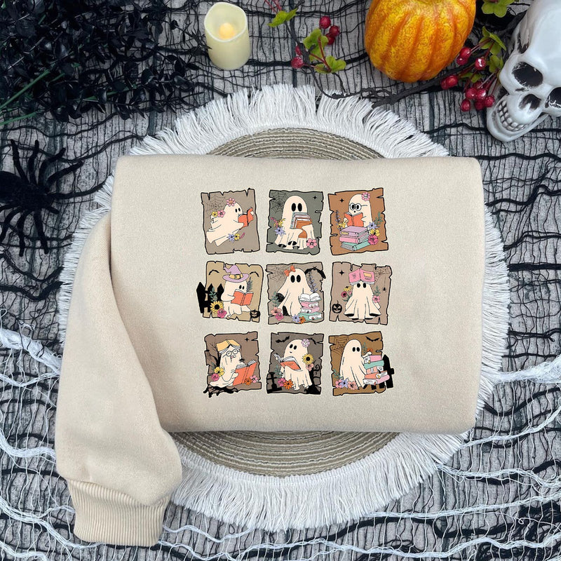 Bücher Halloween Pullover Gespenster
