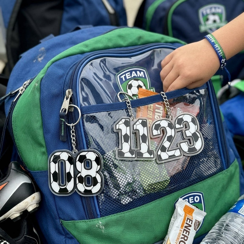 Fußball-Schlüsselanhänger mit Trikotnummer personalisiert
