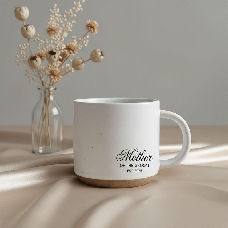 Matte Tasse „Mother of the Groom“ mit Hochzeitsjahr
