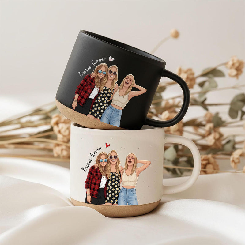 Personalisierte Tasse für beste Freundinnen im Aquarell-Stil nach Foto