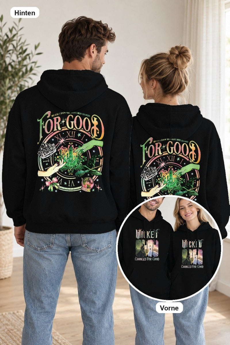 Musical Shirt „Wicked – Changed for Good“ mit Rückendruck – grüne und blonde …