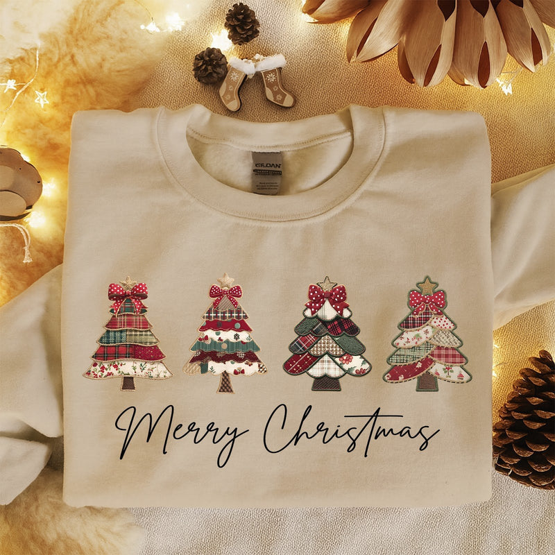 Weihnachtspullover „Merry Christmas“ Patchwork