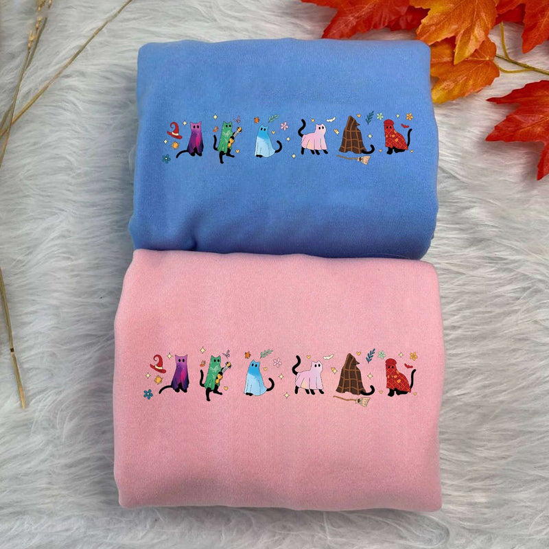 Halloween Pullover Katze im Kostüm
