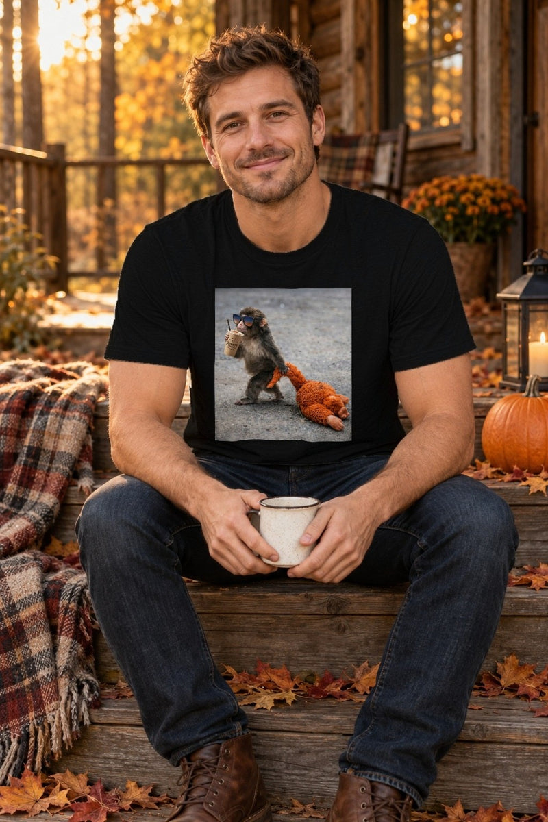 Lustiges Affen-Shirt „Punch“ mit Eiskaffee