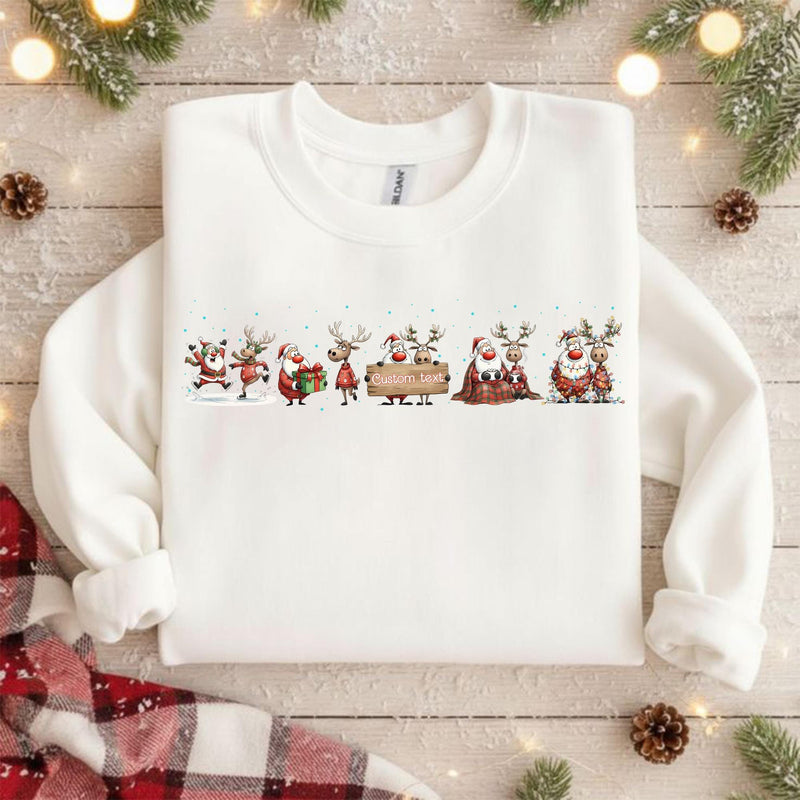Weihnachtspullover Rentier & Weihnachtsmann