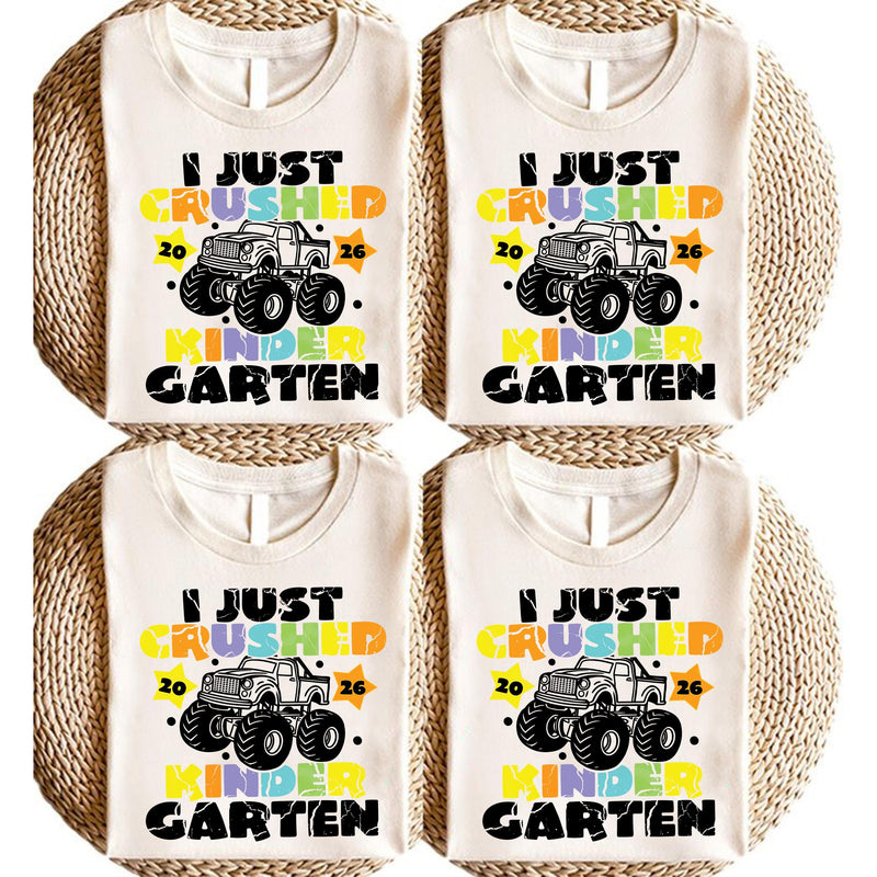 Einschulung Shirt Monster Truck „I Just Crushed Kindergarten 2026“