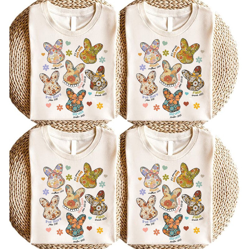 Christliches Oster Shirt Blumen-Hasen