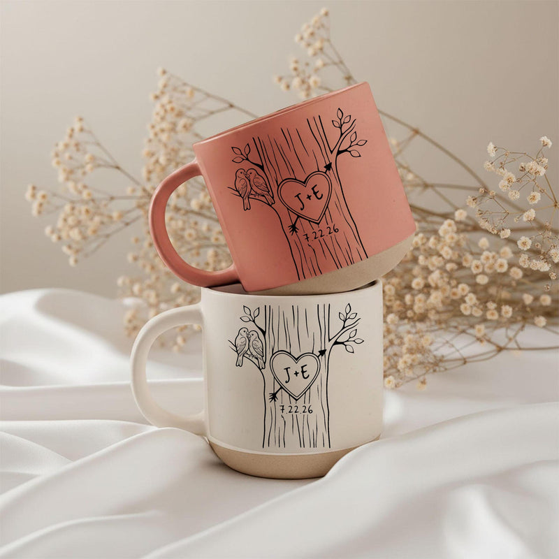 Personalisierte Pärchen-Tasse mit Initialen im Herz