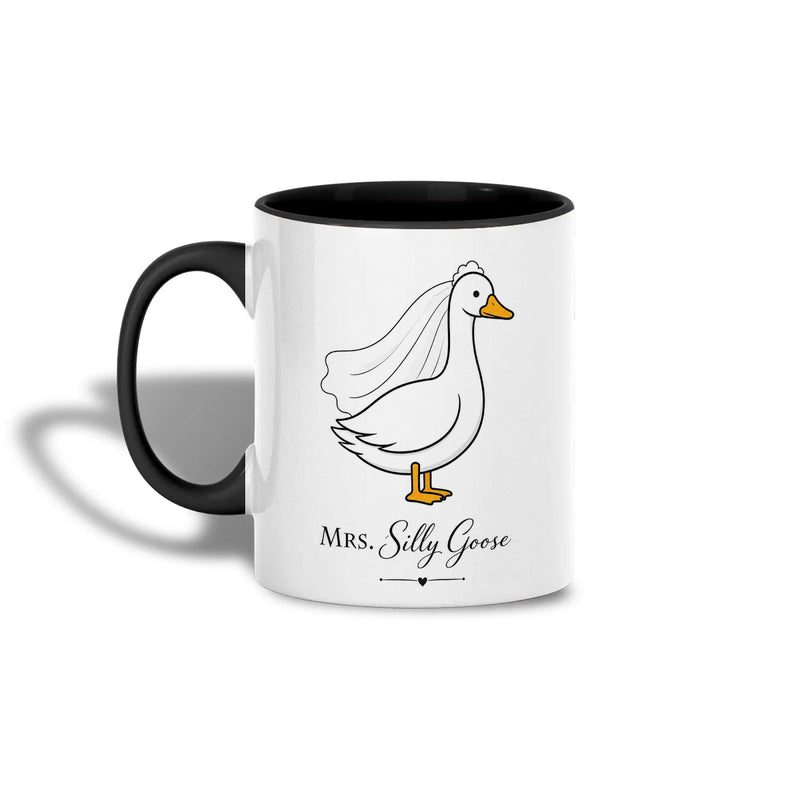 Hochzeit Tasse „Mrs. Silly Goose“ und „Mr. Silly Goose“